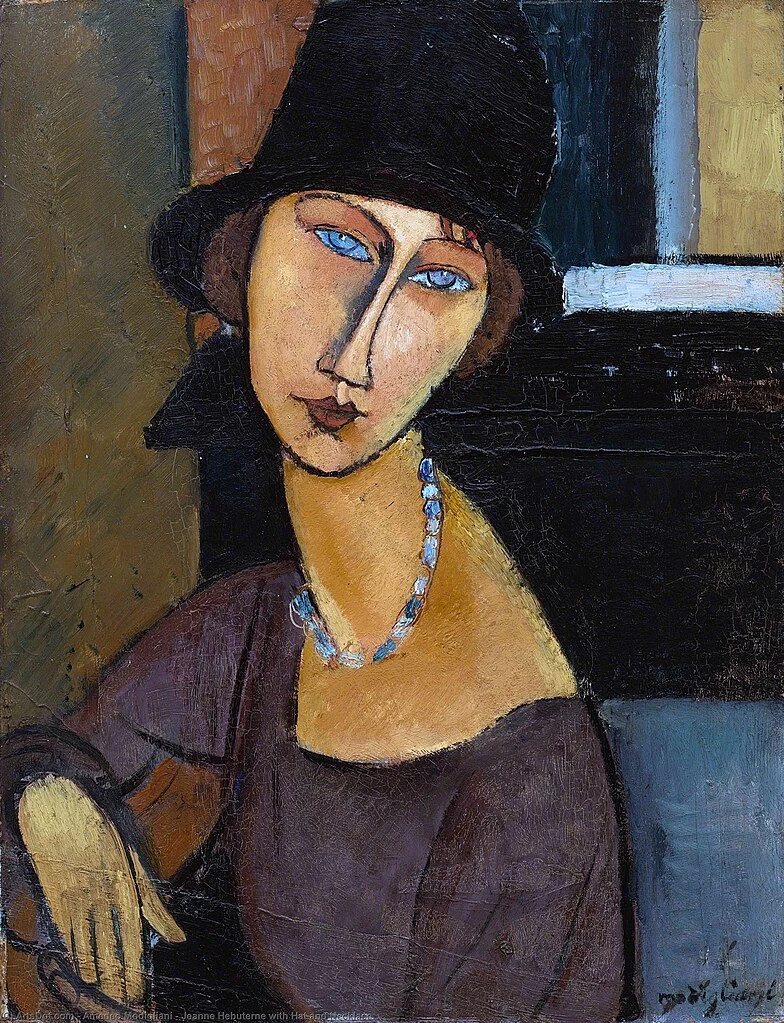 Amedeo Modigliani - 158, Ritratto di Jeanne Hébuterne con cappello e collana